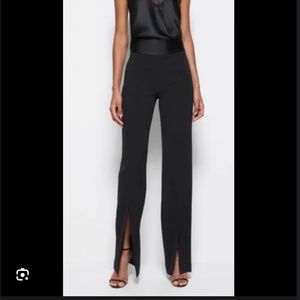 JONATHAN SIMKHAI - SIGNATURE FRONT SLIT PANT - BLACK